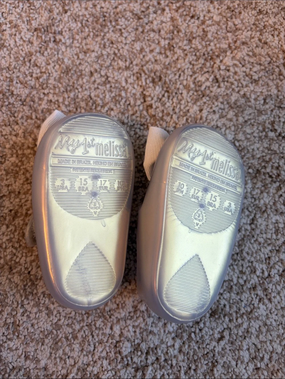 MINI MELISSA - My First Mini Melissa Jelly Flats - Size 3 NWOT NEVER WORN